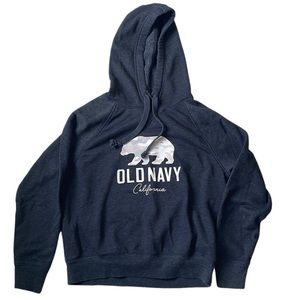 Old Navy - Gray Hooded Sweatshirt with California Bear - Size Small